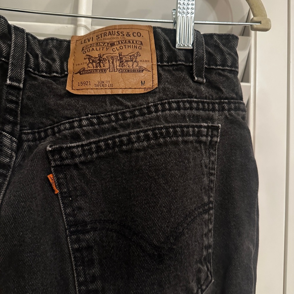 Vintage Orange Tab Levi's Men's Black Jeans USA Made